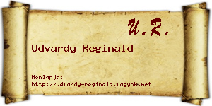Udvardy Reginald névjegykártya